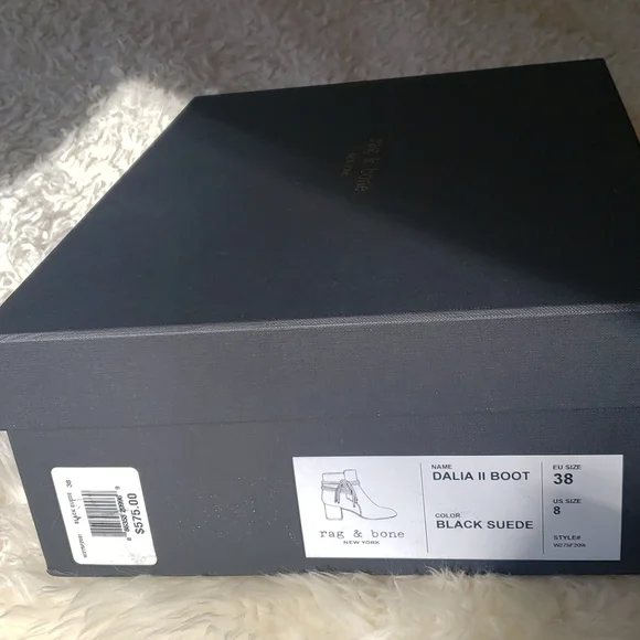 Rag & Bone Dalia ll Black Suede Boot 8 Nwt - Picture 2 of 8